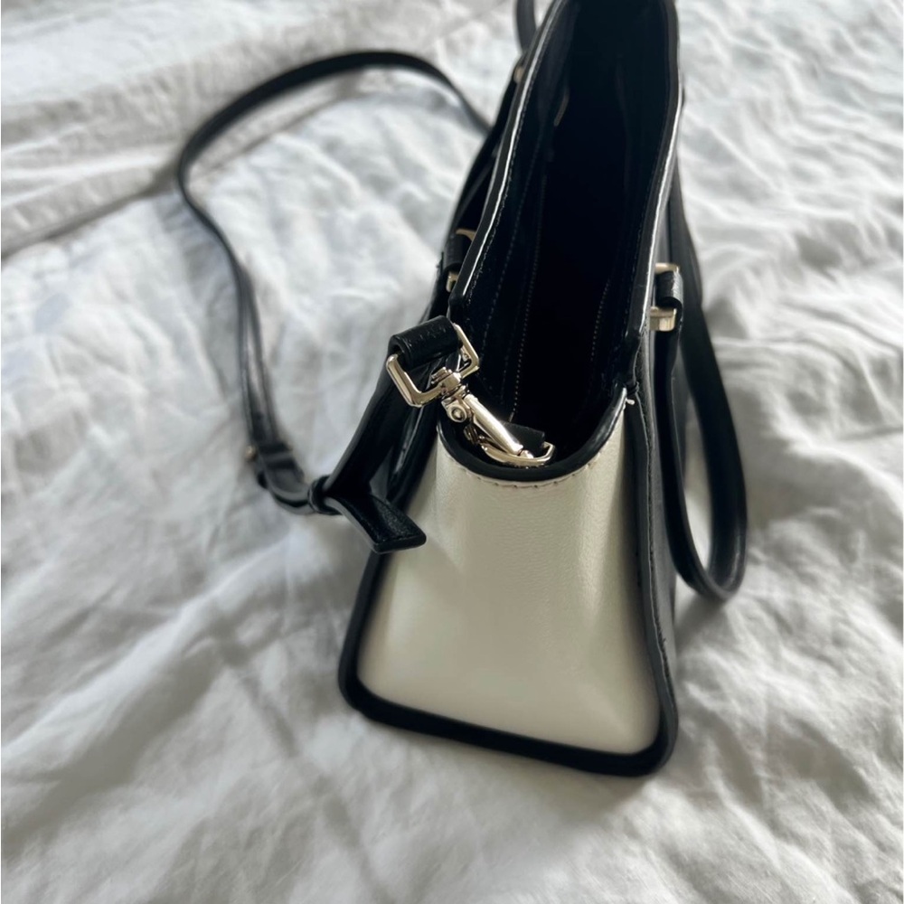 kate spade Black and White Leather Satchel with Gold Hardware - Picture 4 of 5